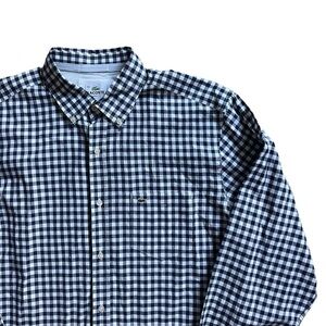 Lacoste Black and White Checkered Dress Shirt